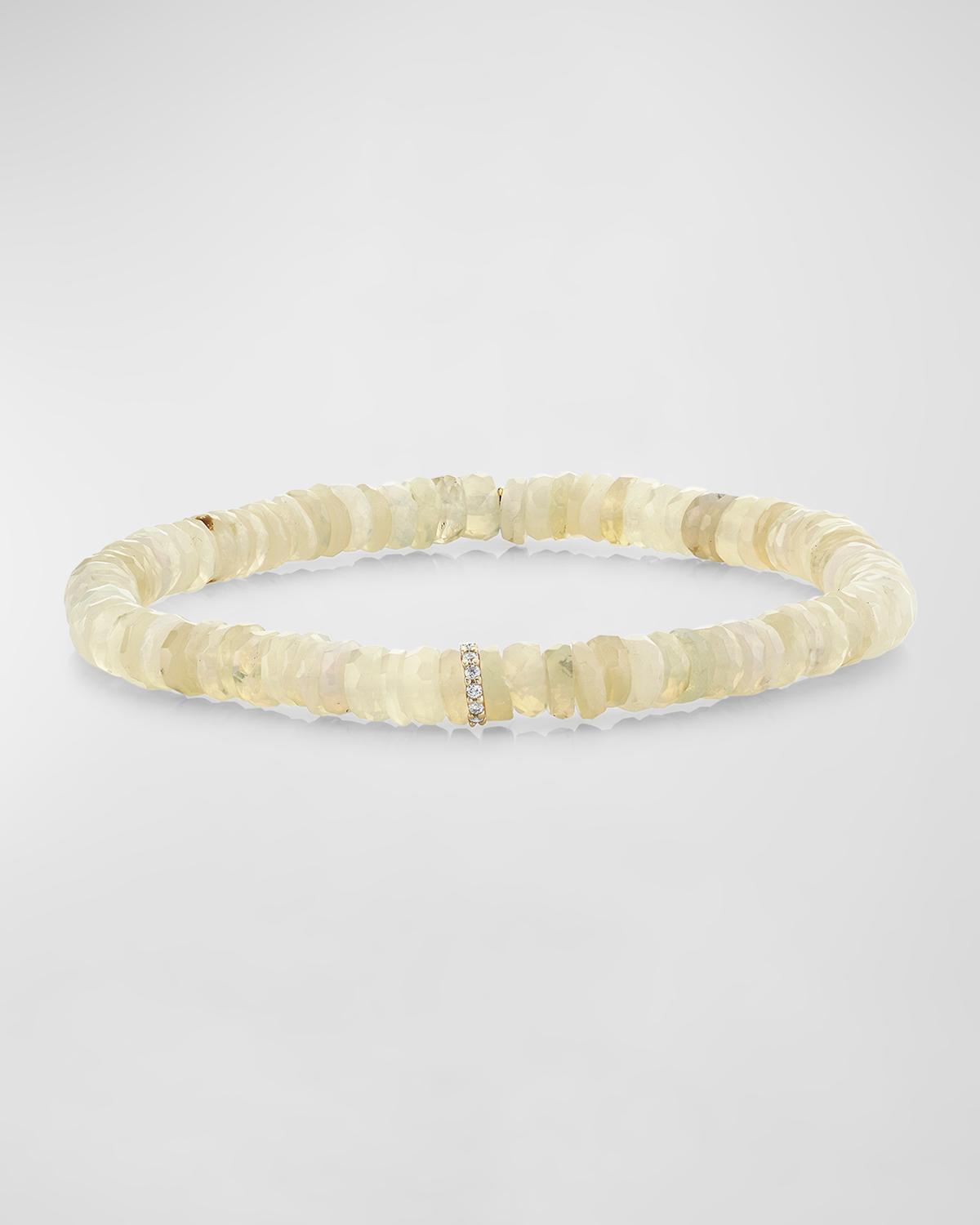 Ethiopian Opal Eternity Beaded Bracelet with Diamonds