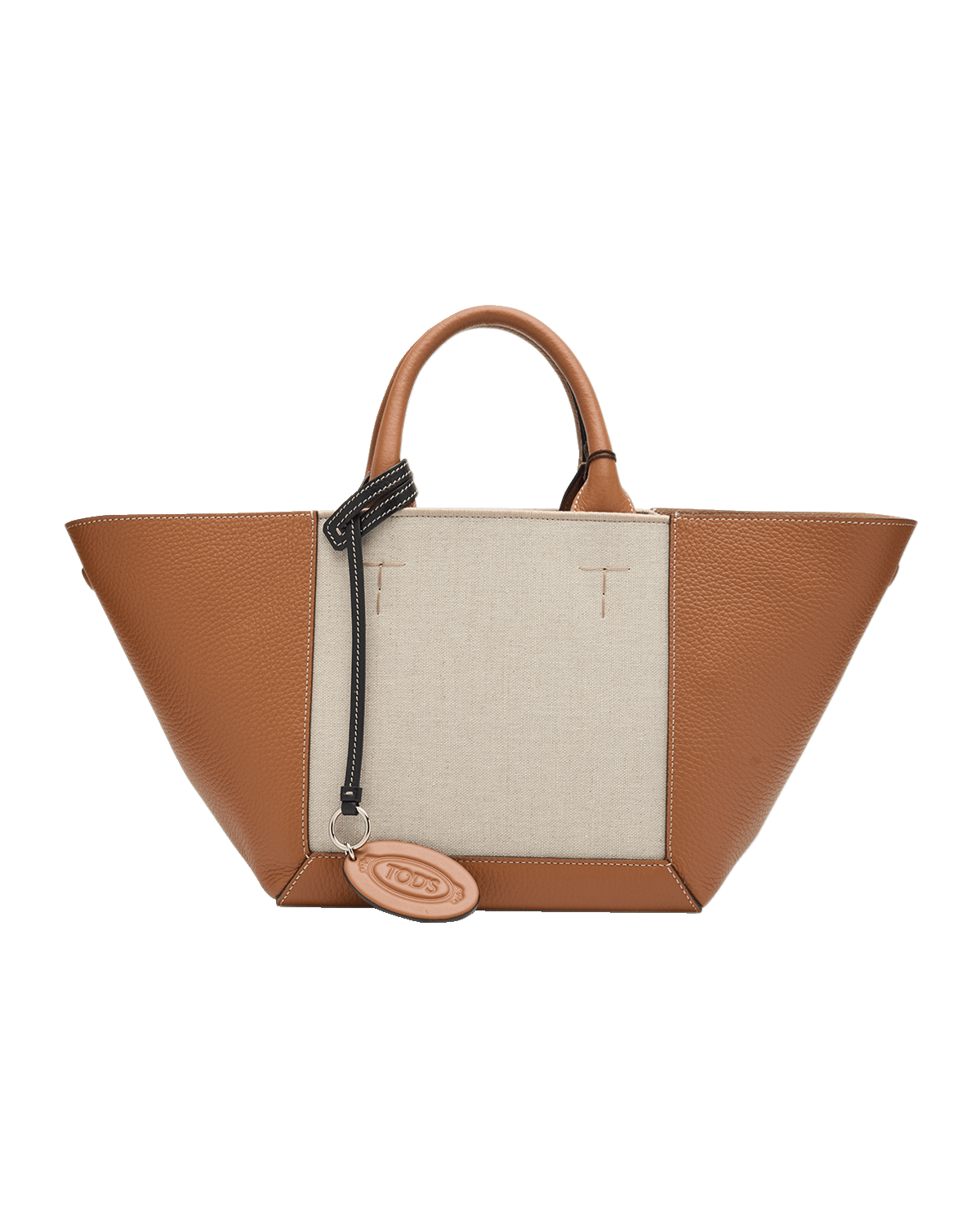 Tod's Small Double Up Leather and Canvas Shopping Bag