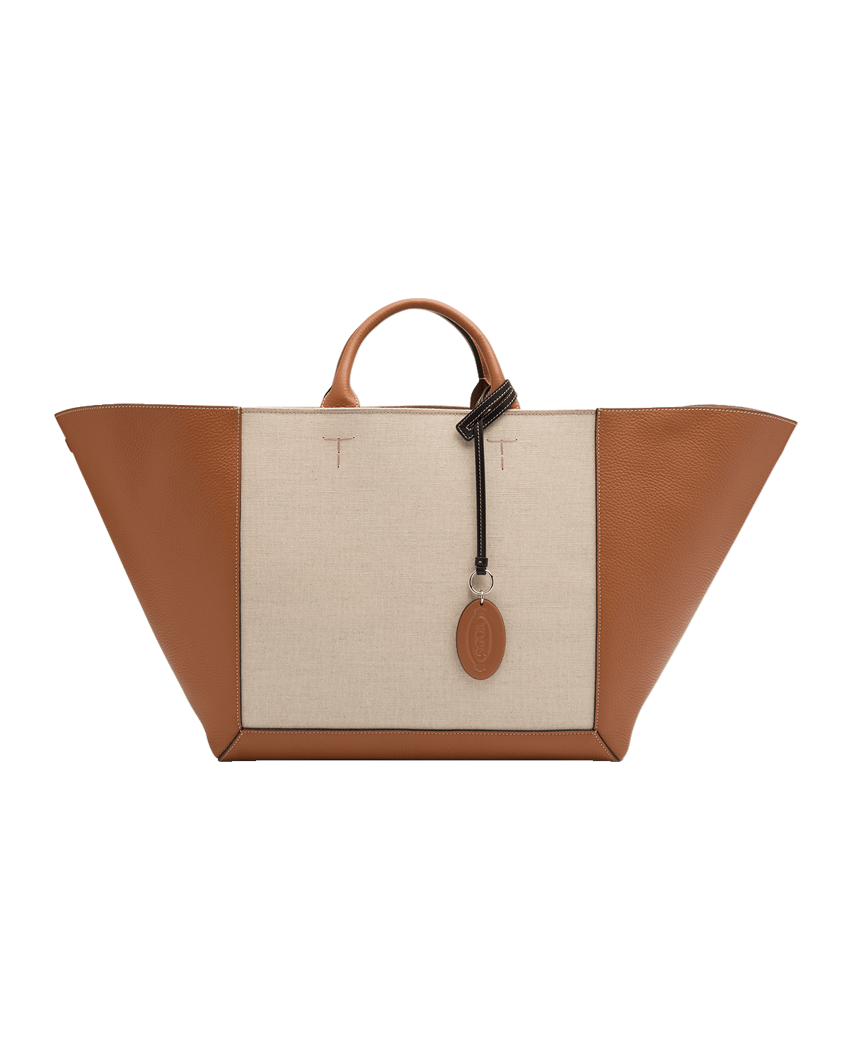 Tod's Large Double Up Leather and Canvas Shopping Bag