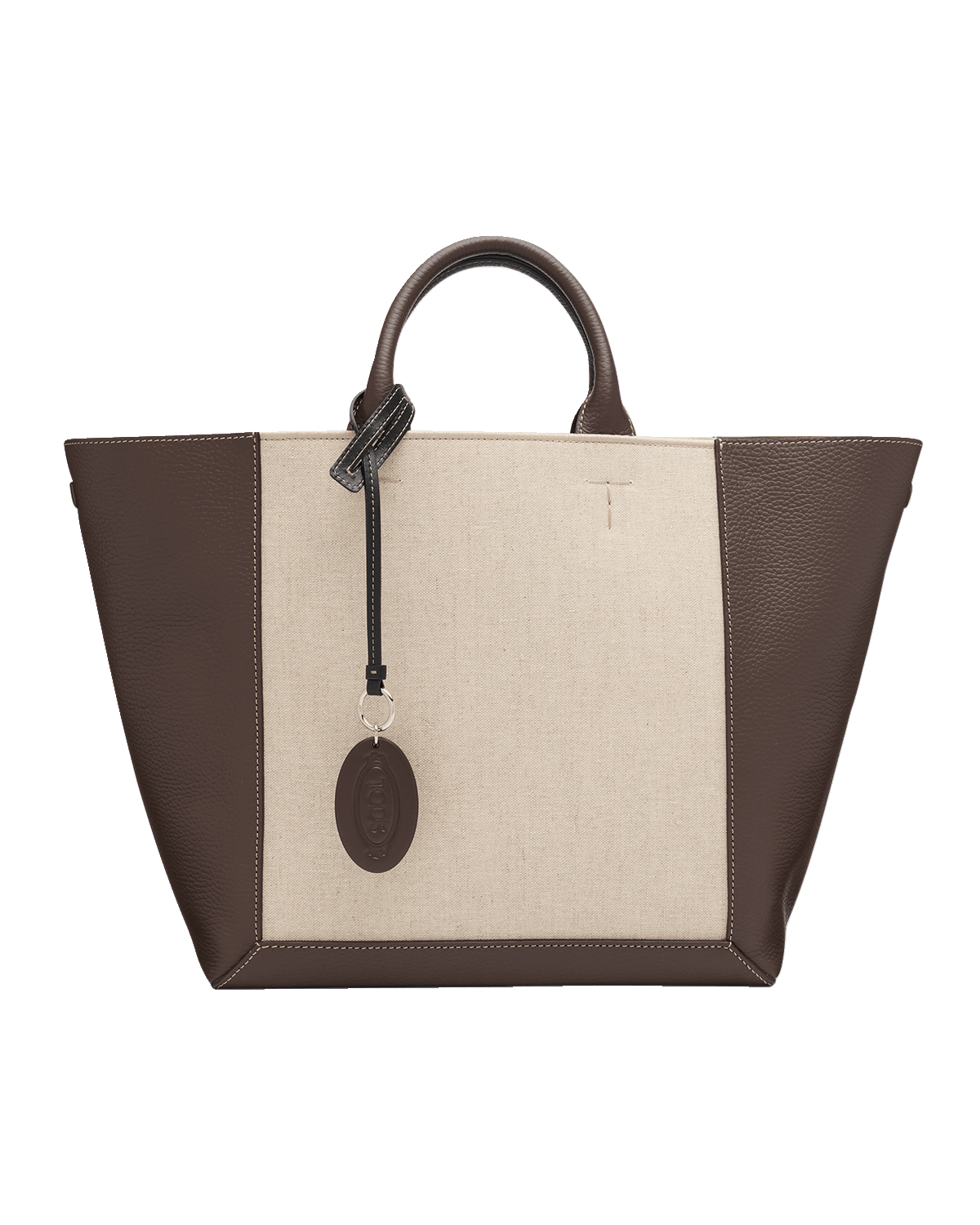 Tod's Medium Double Up Leather and Canvas Shopping Bag