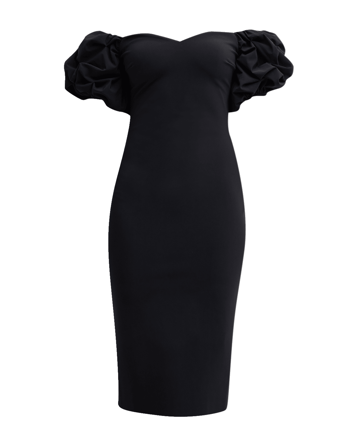 Chiara Boni La Petite Robe Gavril Off-Shoulder Puff-Sleeve Midi Dress