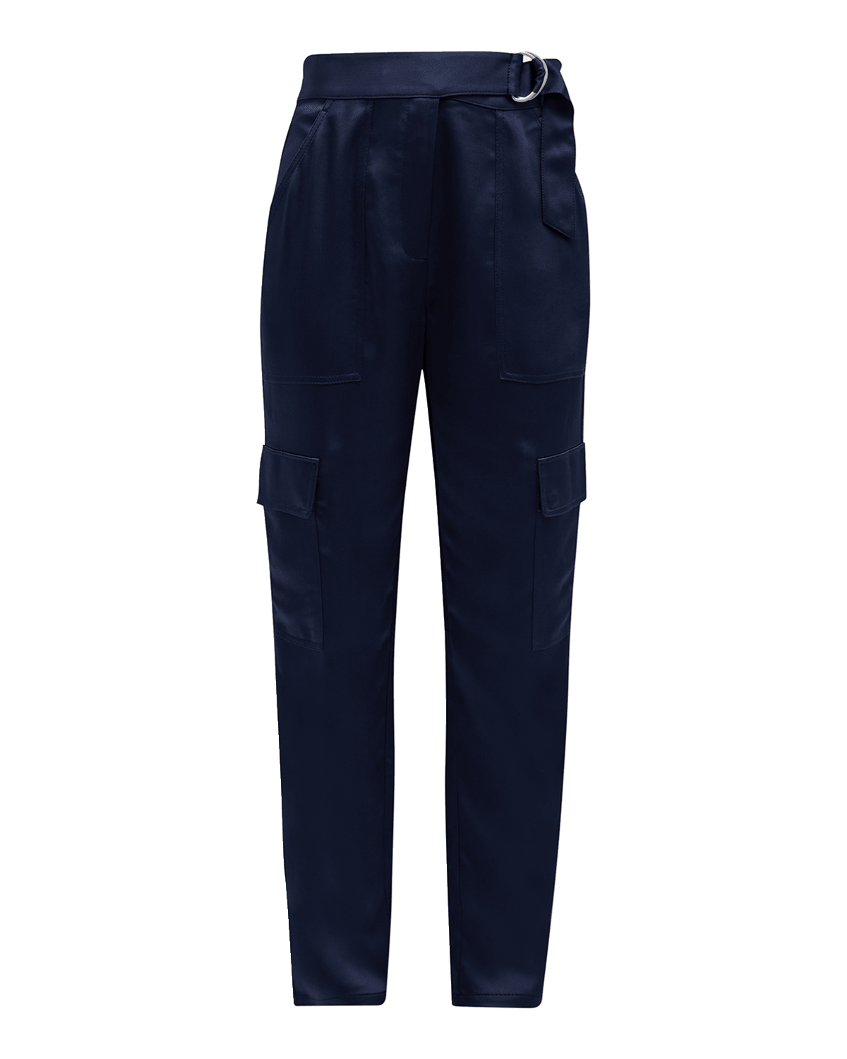 SIMKHAI Carolina Satin Straight-Leg Utility Pants