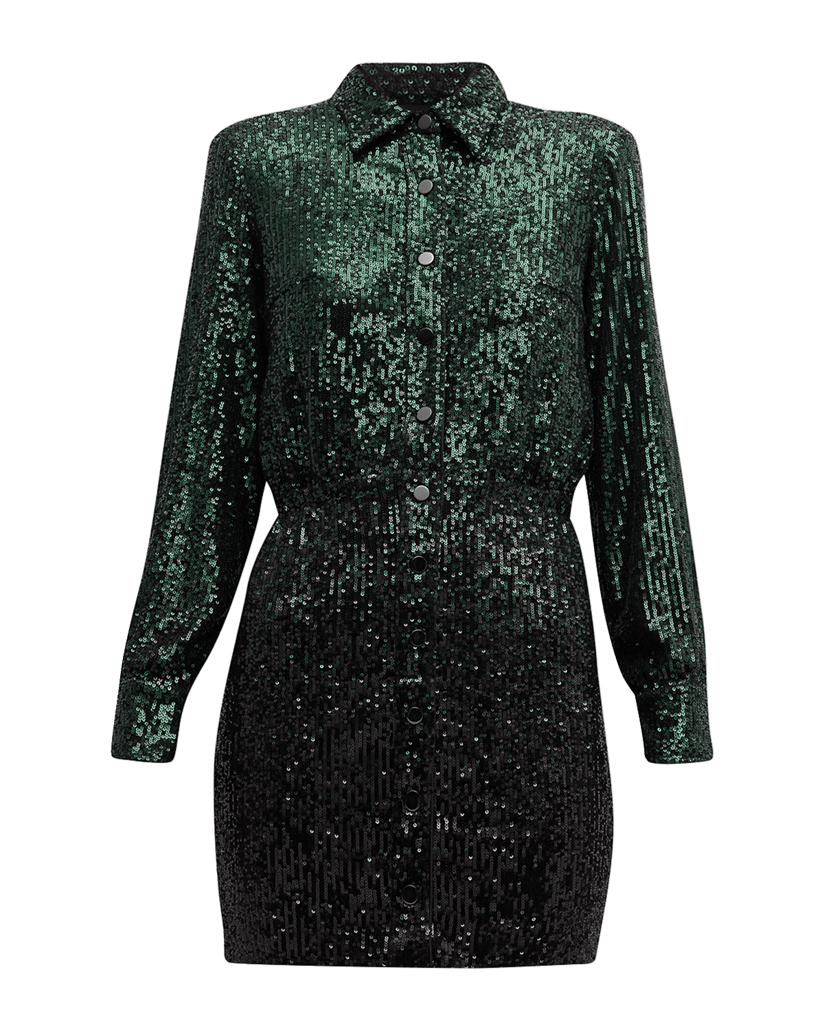 Dress the Population Black Label Trista Ombre Sequin Mini Shirtdress