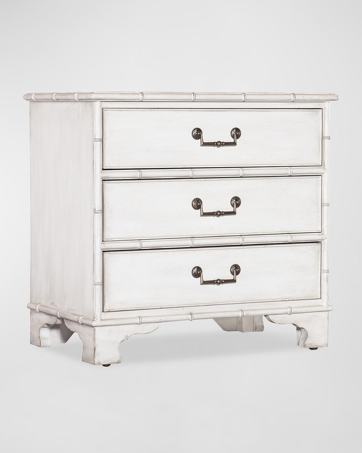 Charleston White 3-Drawer Nightstand