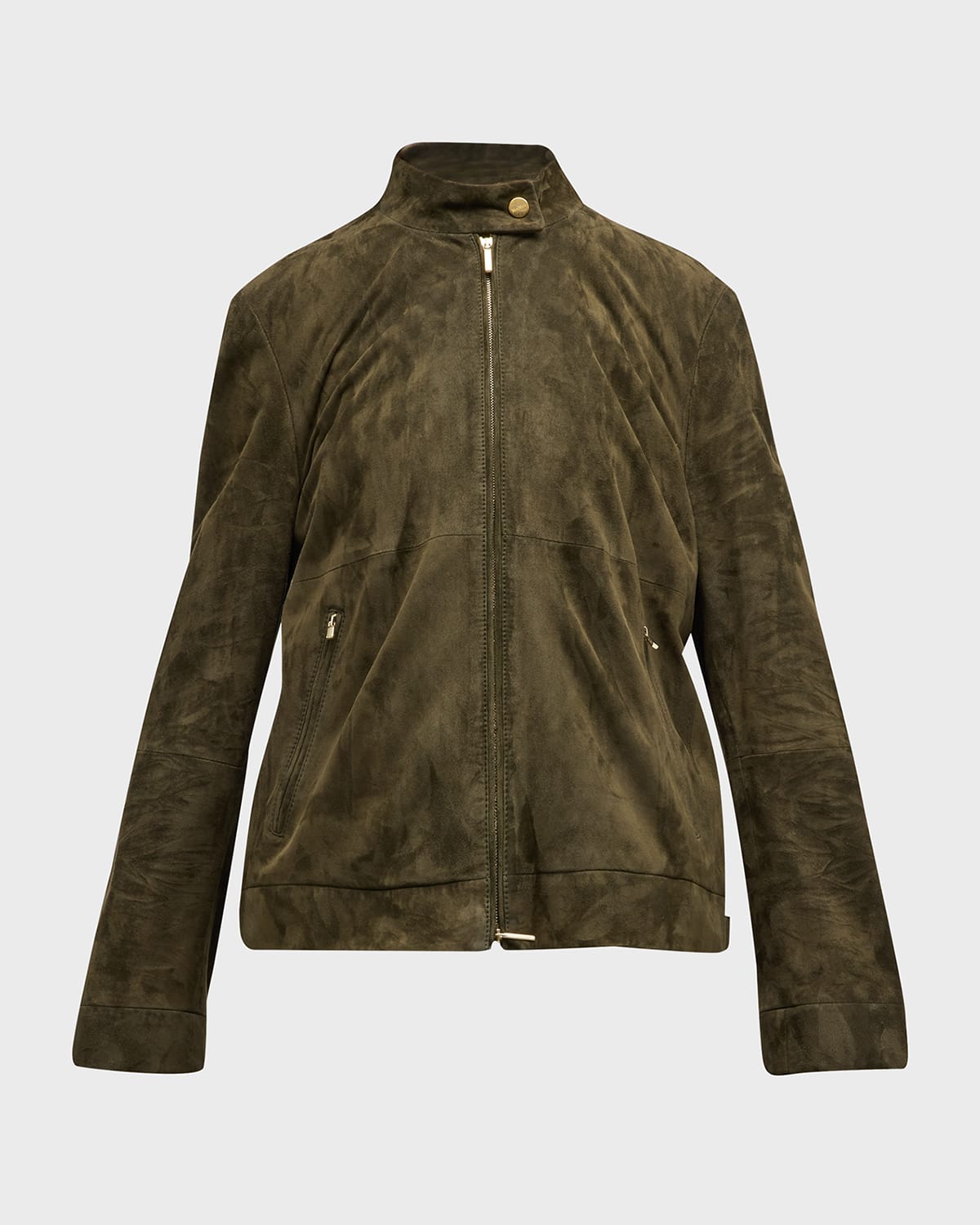 Max Mara Jene Suede Stand-Collar Jacket