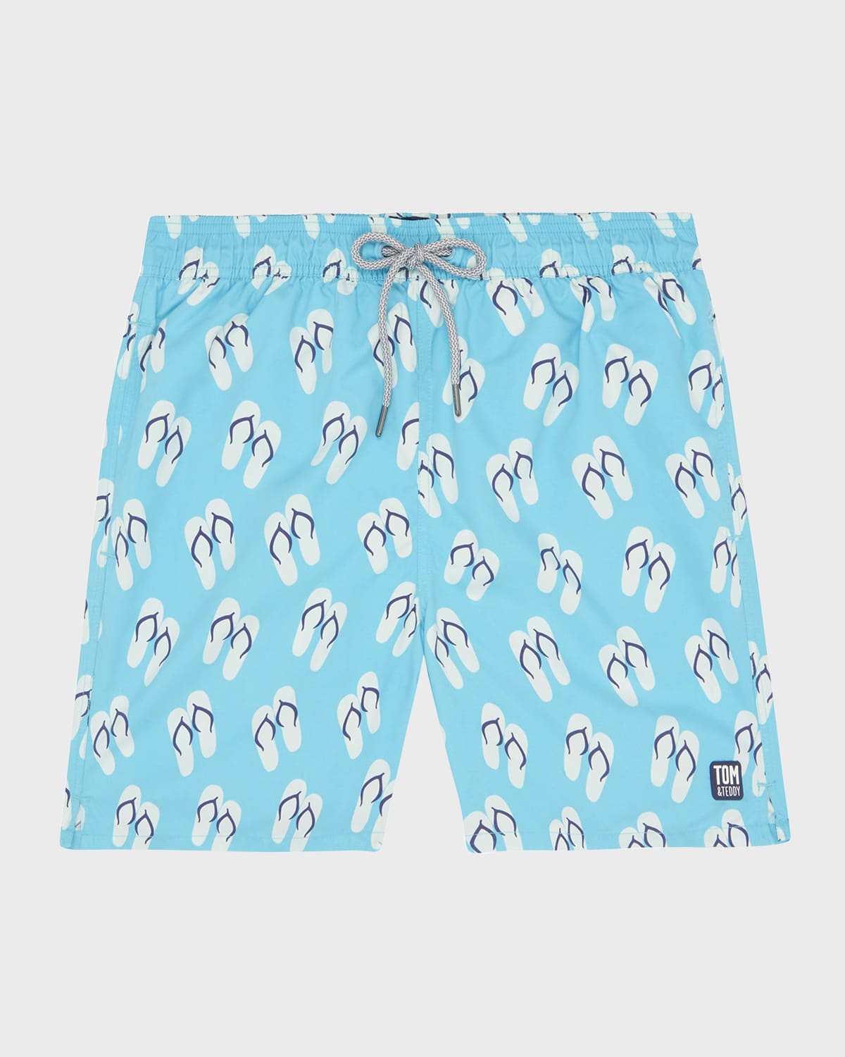 Tom & Teddy Men's Flip Flop-Print Swim Shorts