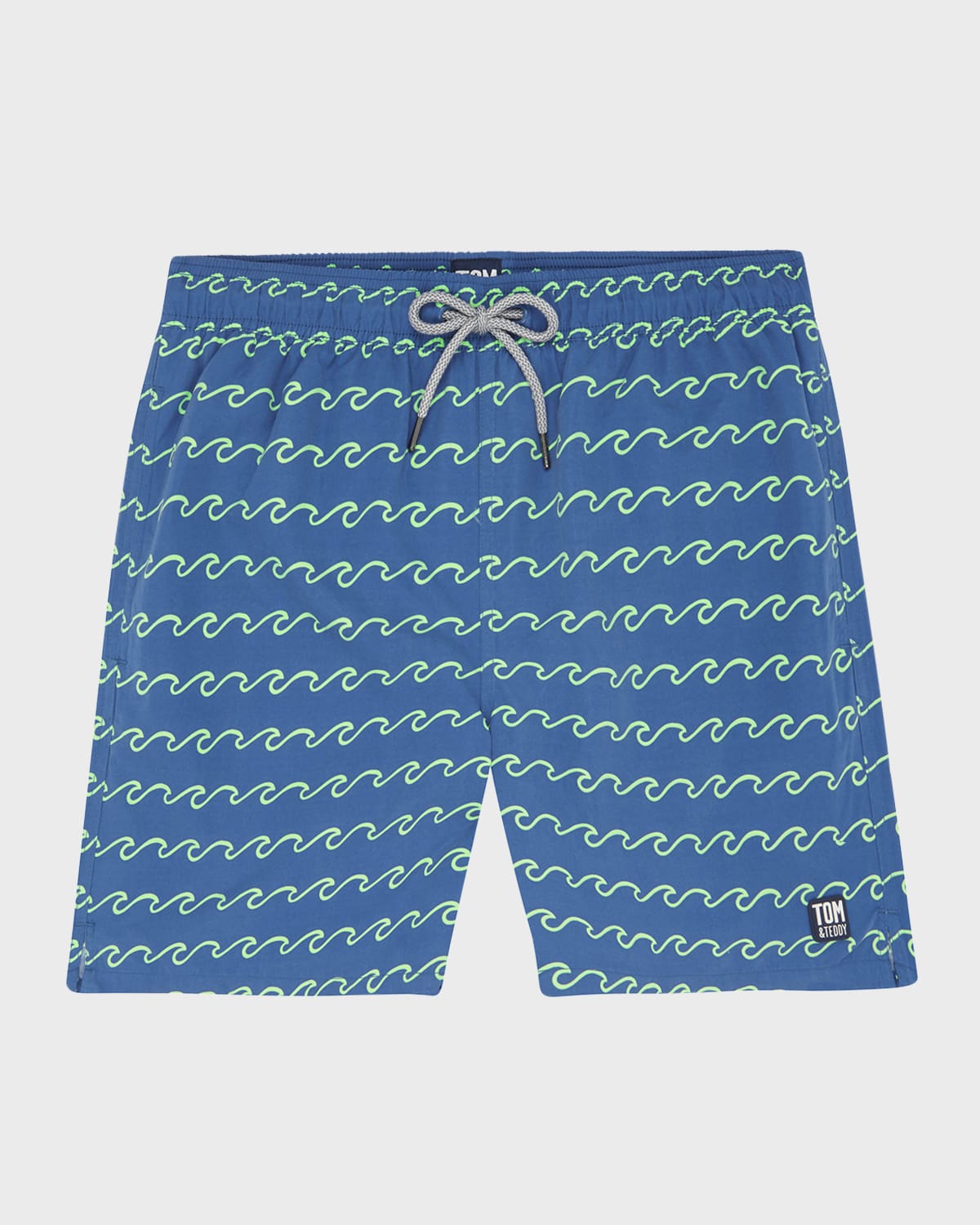 Tom & Teddy Men's Wave-Print Swim Shorts