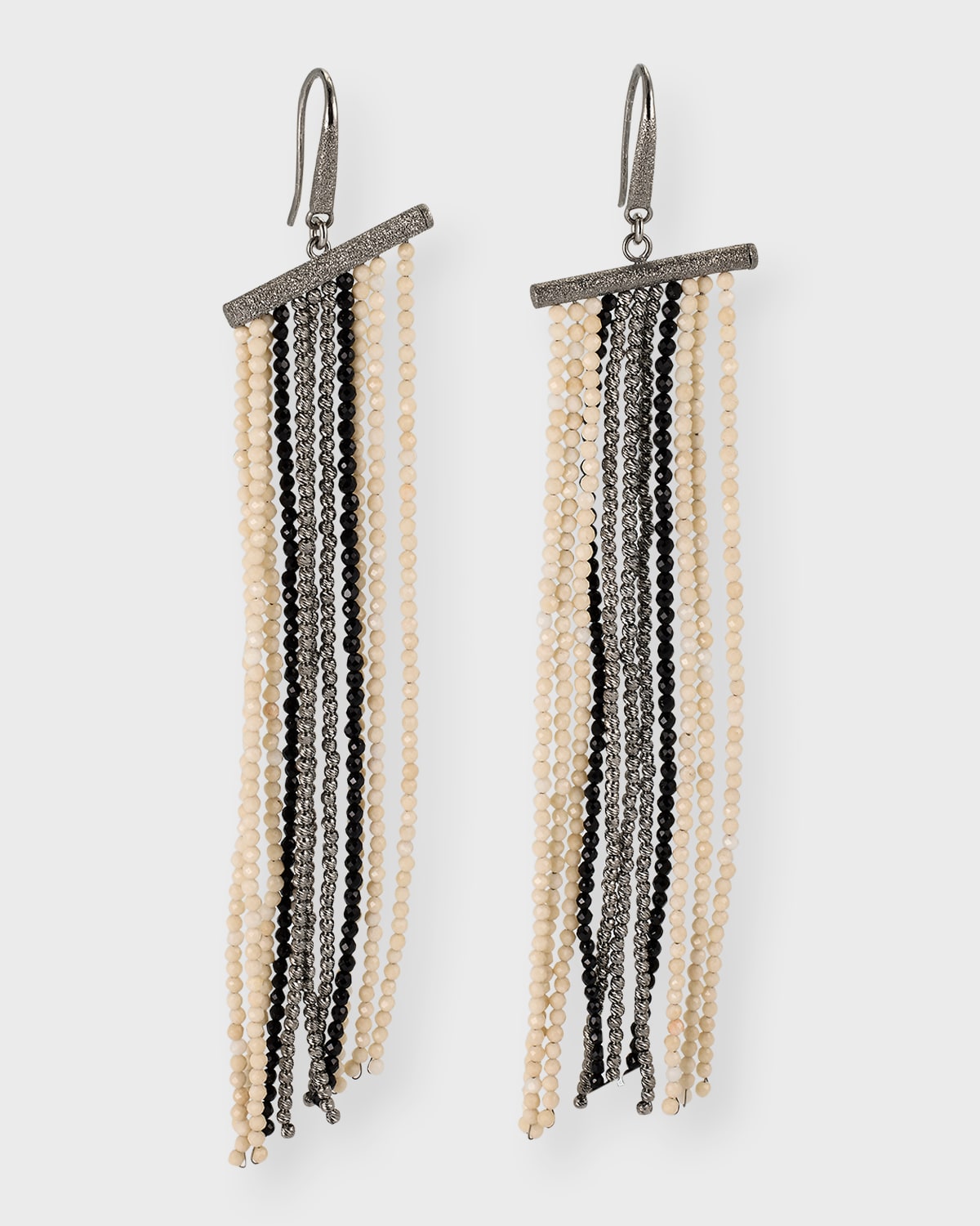 Brunello Cucinelli Beaded Fringe Drop Earrings