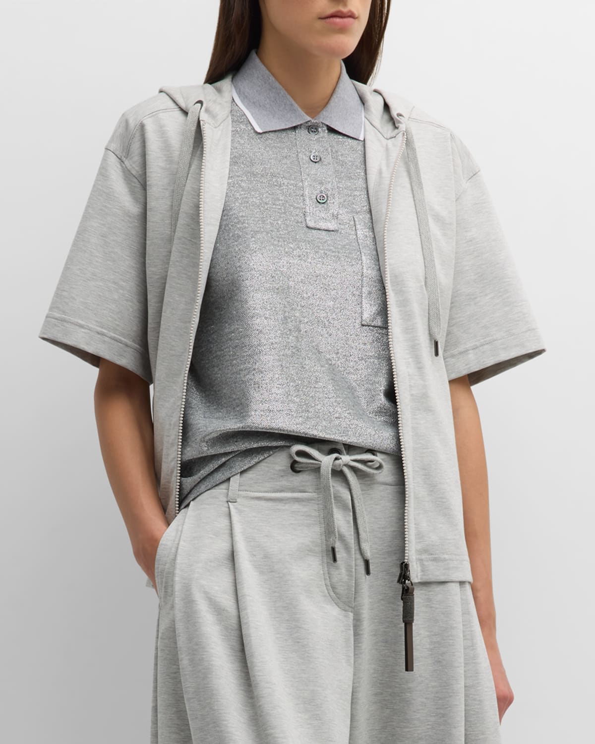 Brunello Cucinelli Cotton Monili Zip-Up Hoodie