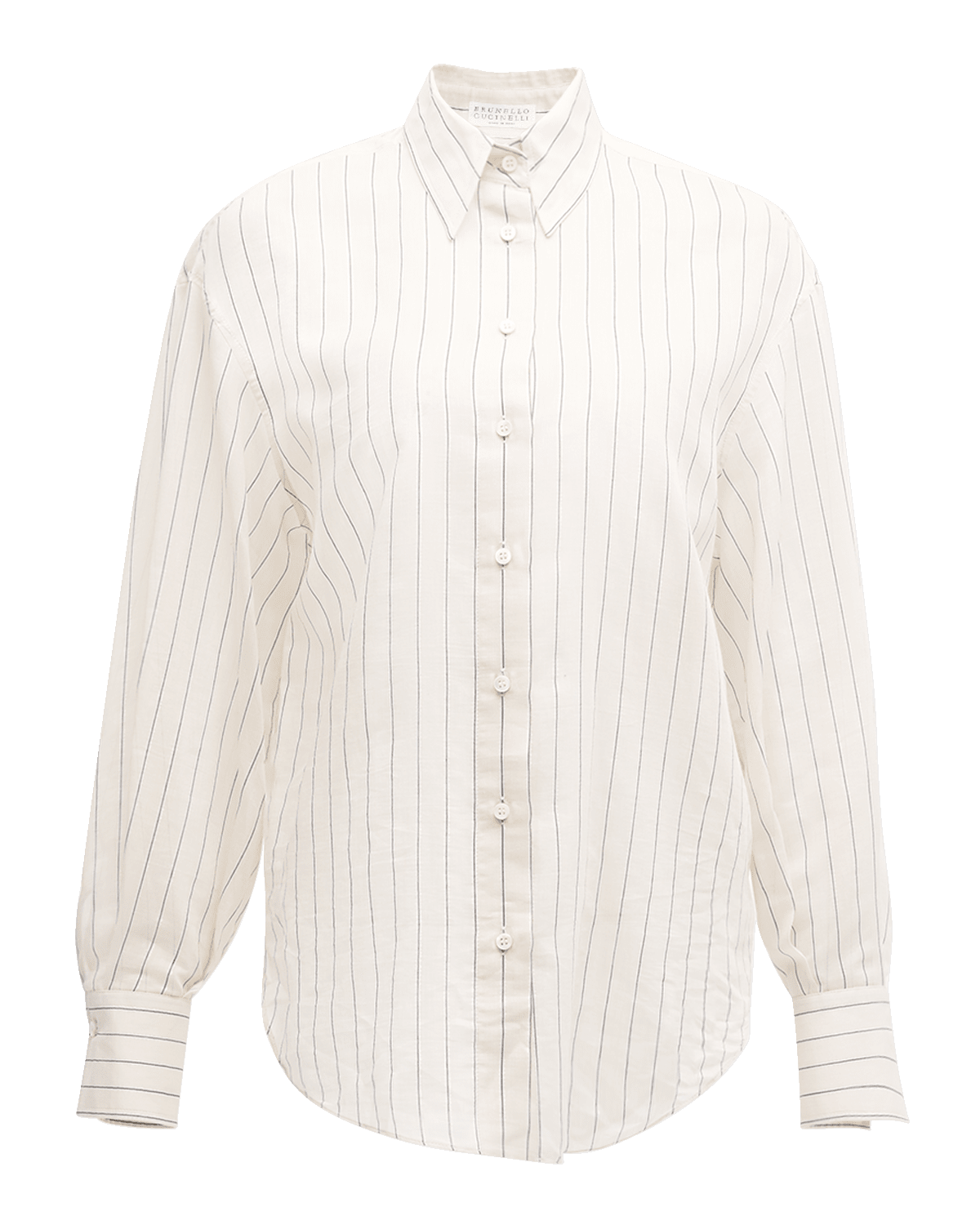 Brunello Cucinelli Cotton Silk Lurex Striped Blouse