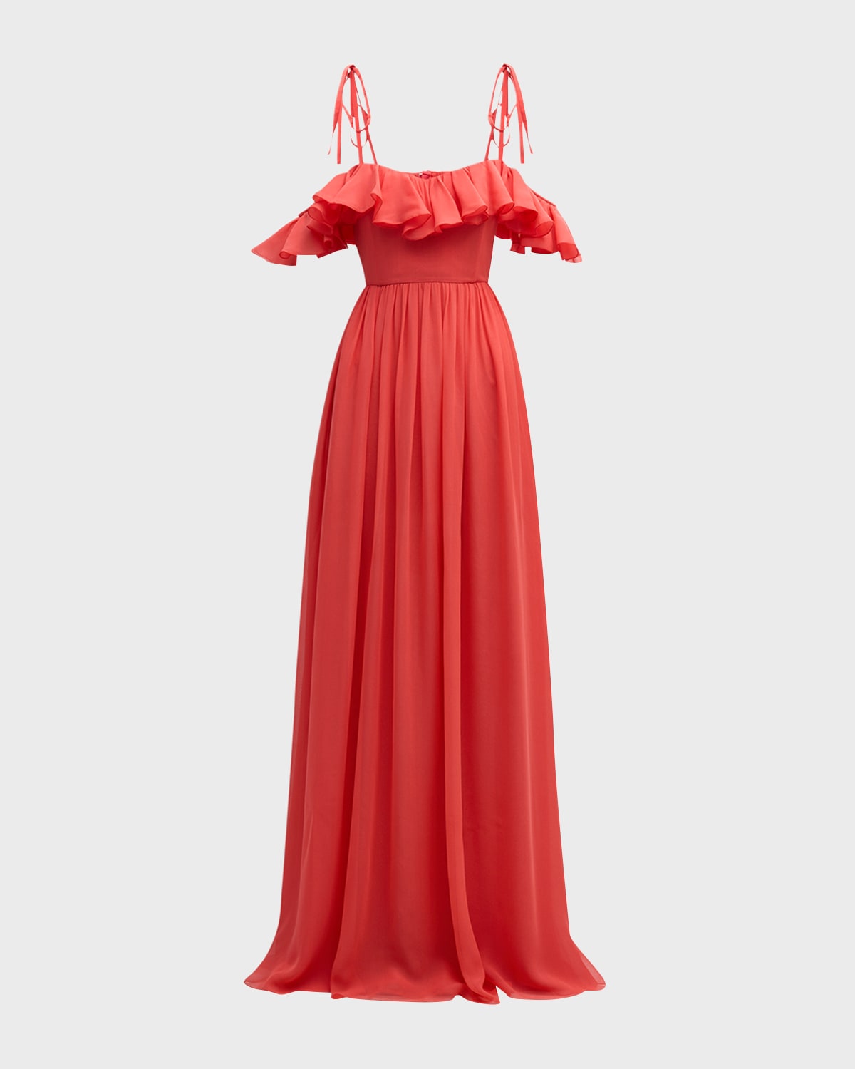 Giambattista Valli Ruffle Off-The-Shoulder Silk Georgette Gown