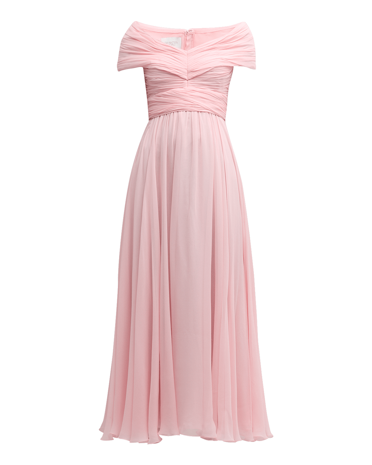 Giambattista Valli Pleated Off-The-Shoulder Silk Georgette Gown