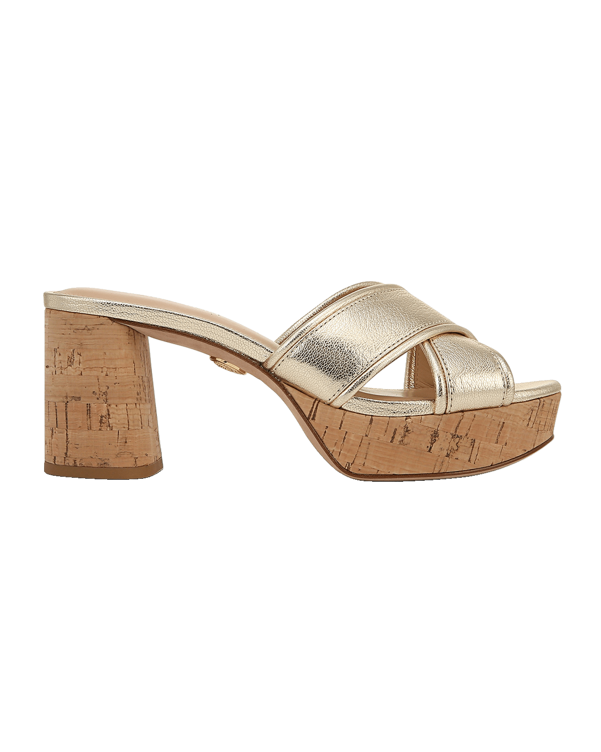Veronica Beard Dory Metallic Crisscross Platform Sandals