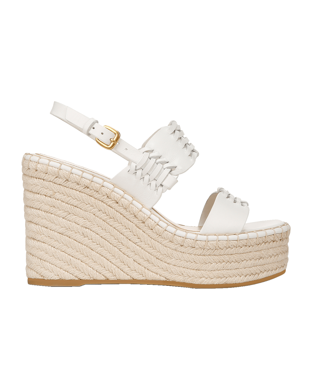 Veronica Beard Riya Woven Leather Wedge Espadrilles