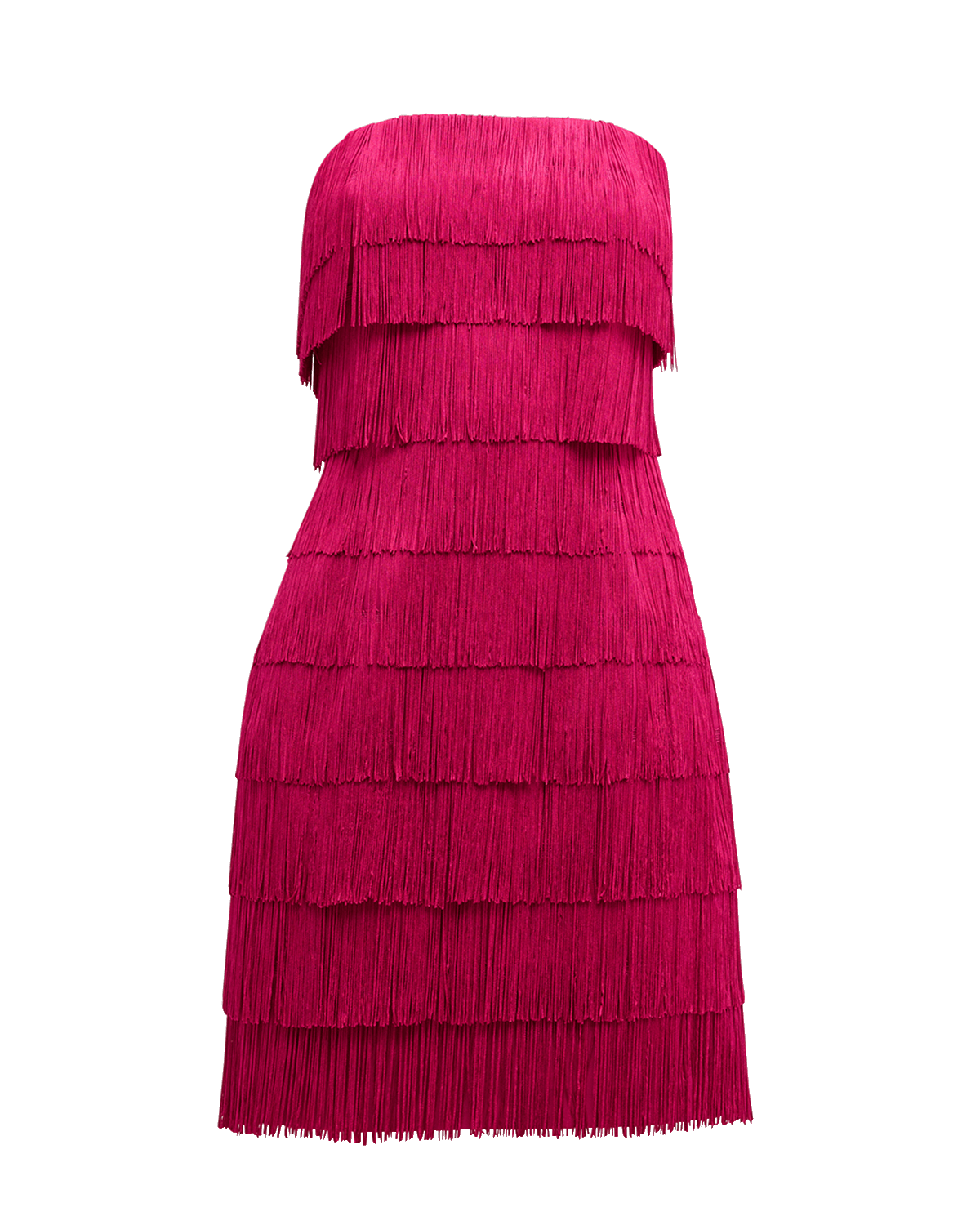 Liv Foster Strapless Tiered Fringe Mini Dress