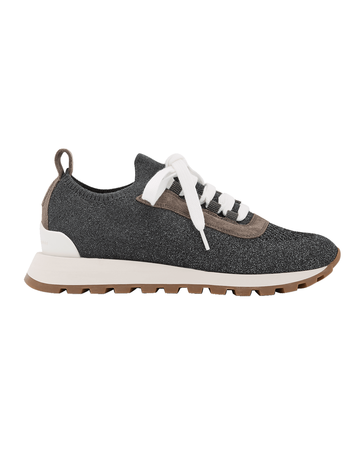 Brunello Cucinelli Monili Shimmer Knit Trainer Sneakers