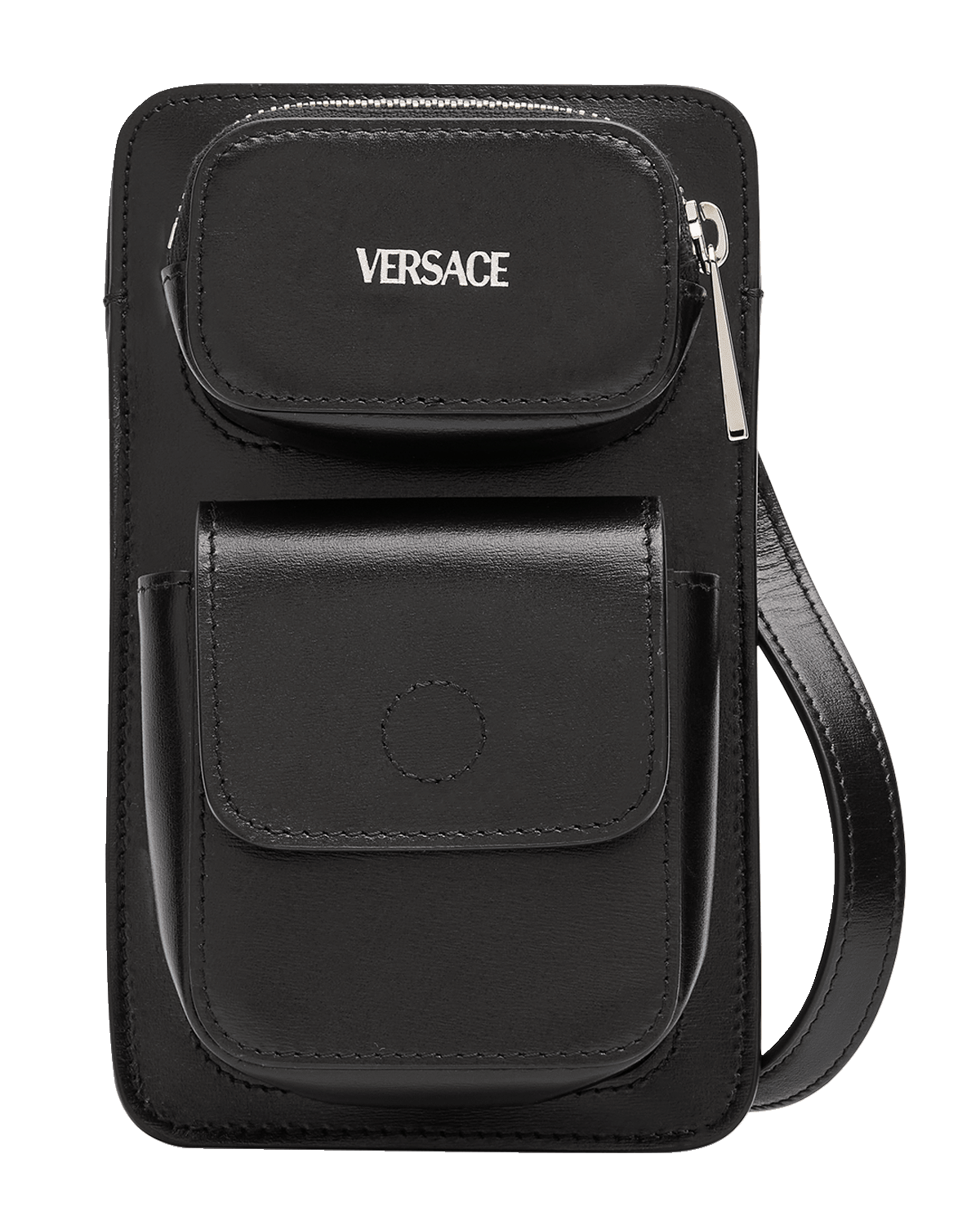 Versace Men's Leather Cargo Crossbody Bag