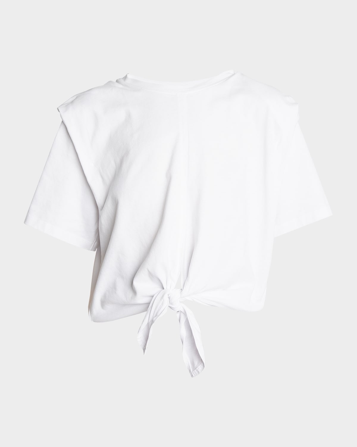 Isabel Marant Zelikia Knotted Short-Sleeve Crop T-Shirt