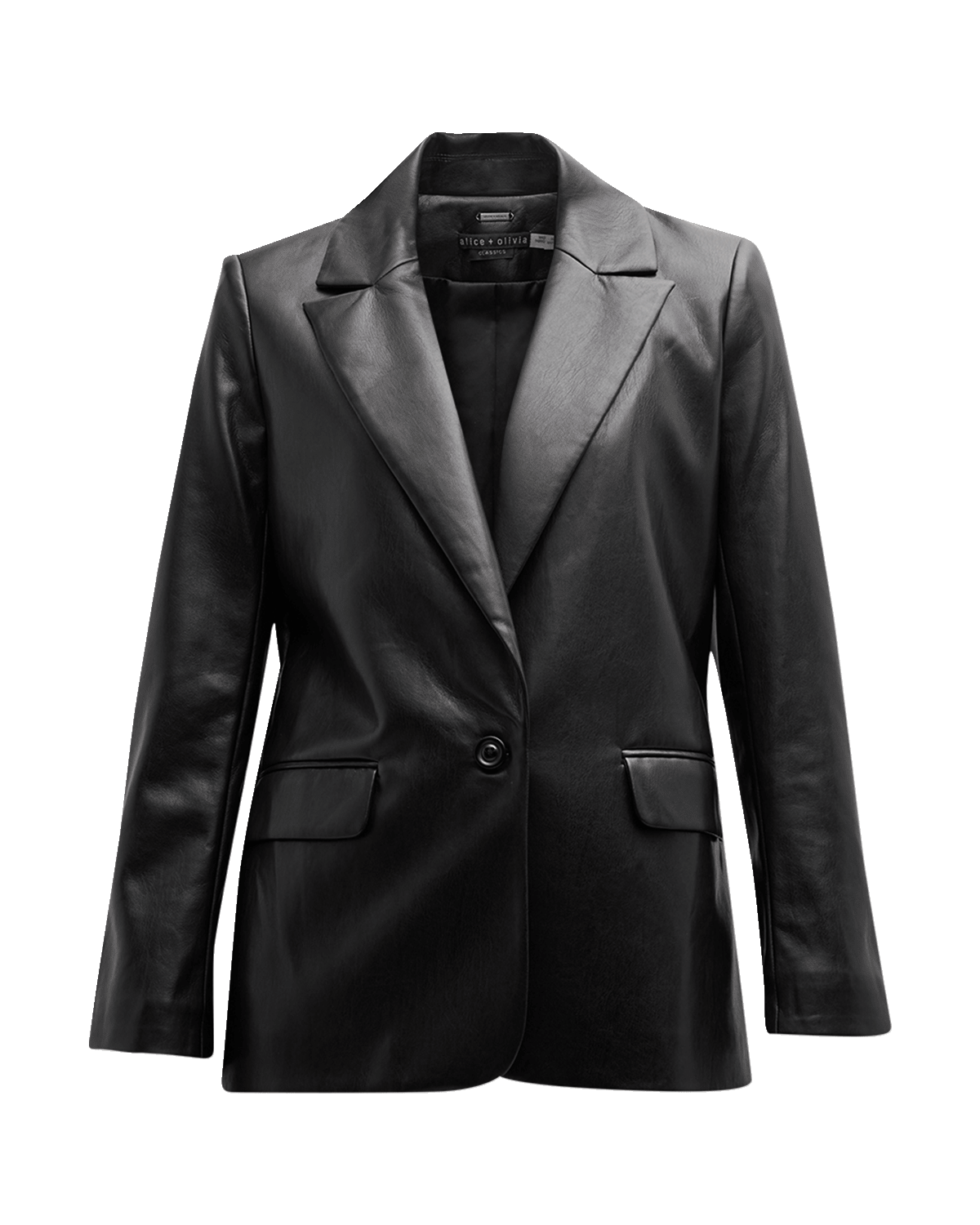 Alice + Olivia Denny Vegan Leather Boyfriend Blazer