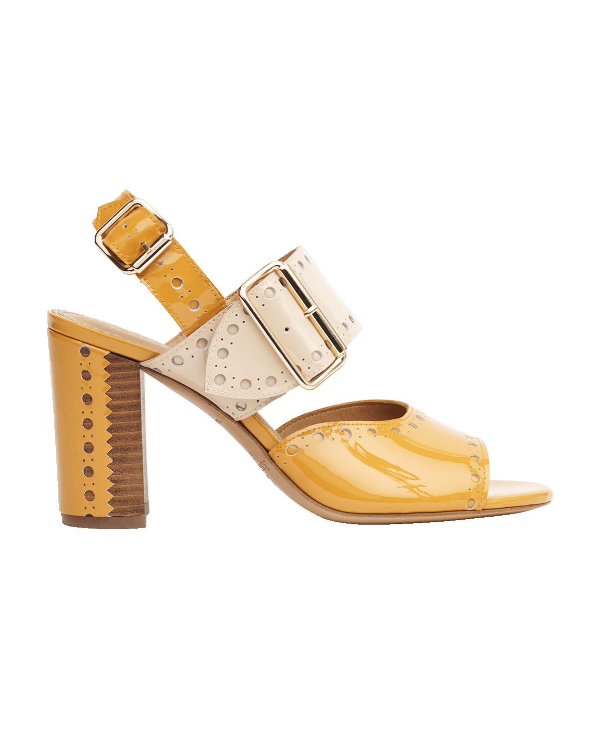 The Office of Angela Scott Ms. Nellie Bicolor Patent Slingback Sandals