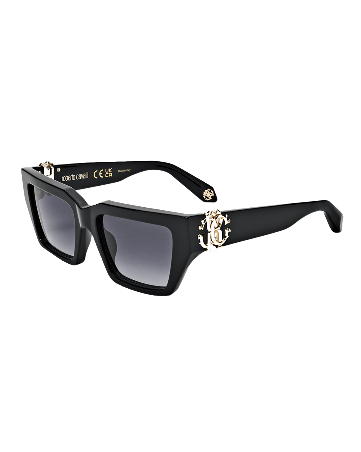 Roberto Cavalli Iconic RC Logo Acetate Rectangle Sunglasses