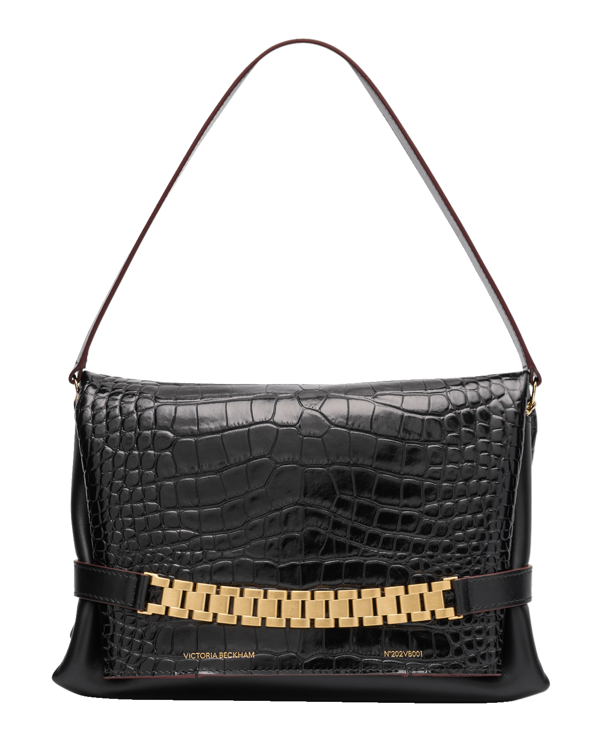 Victoria Beckham Chain Croc-Embossed Pouch Shoulder Bag