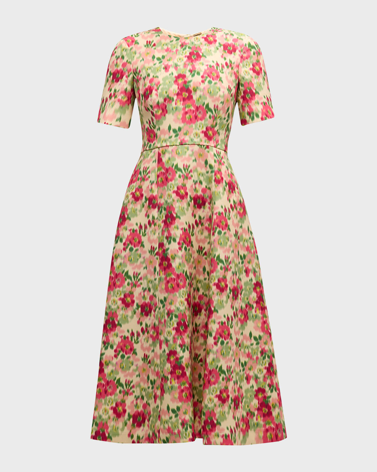Adam Lippes Evangeline Floral Print Wool Midi Dress