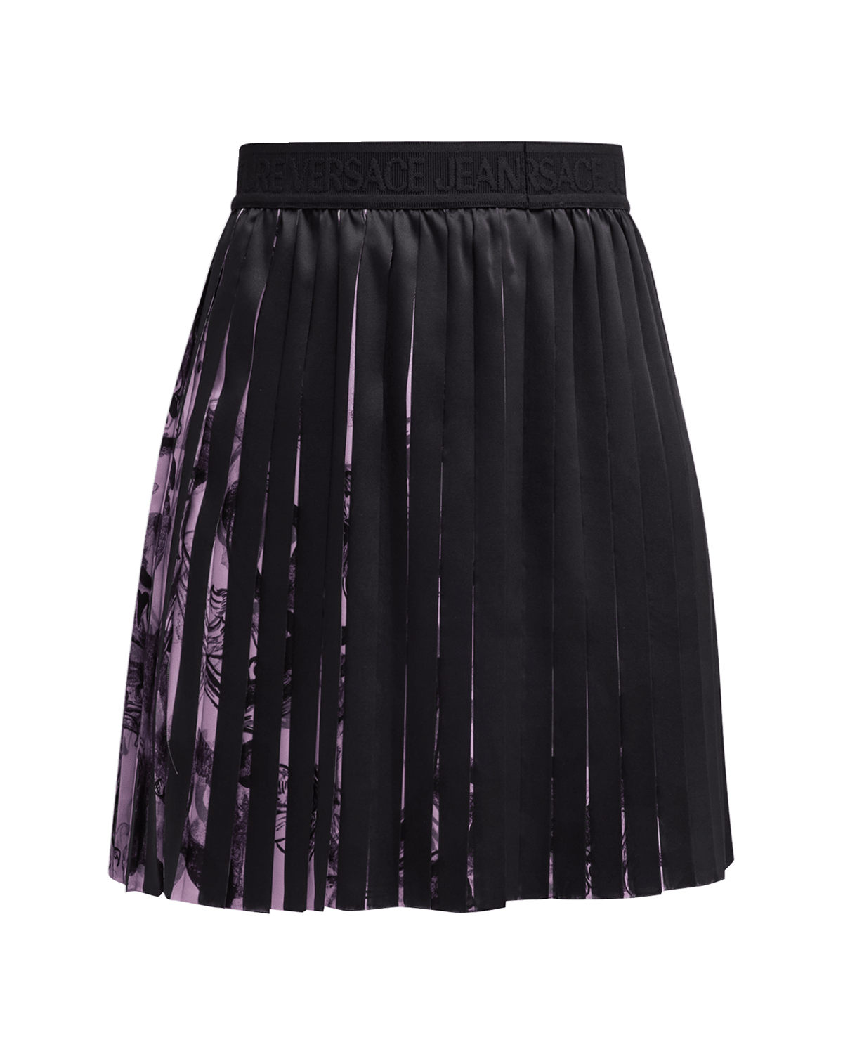 Versace Jeans Couture Pleated Logo-Band Mini Skirt