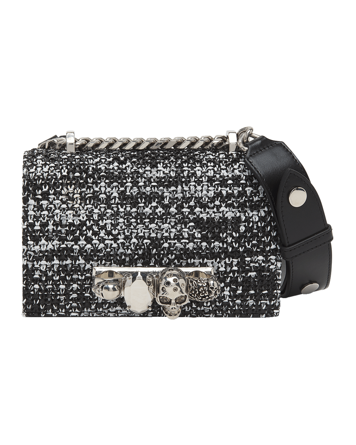 Alexander McQueen Mini Jewel Raffia Crossbody Bag