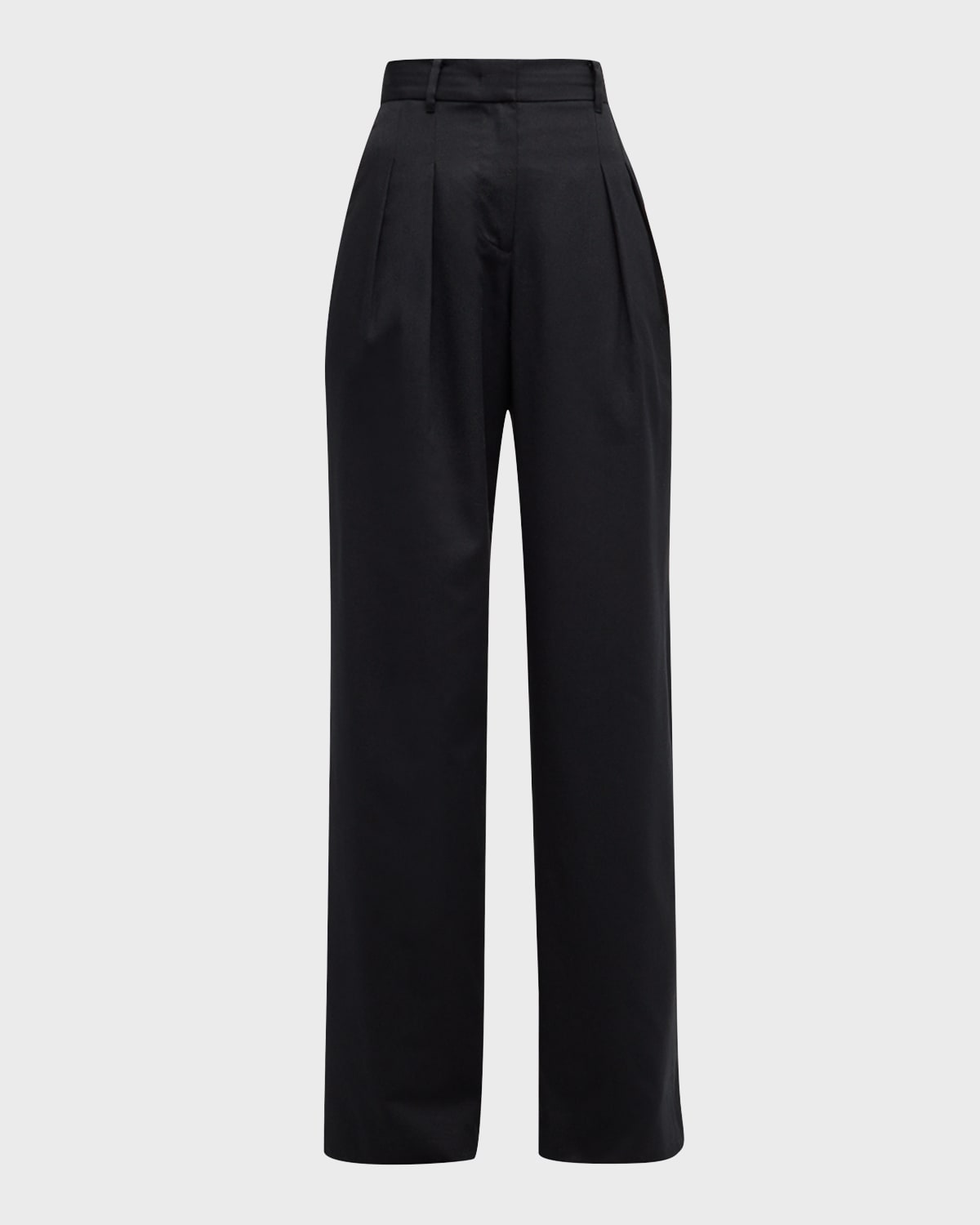 LoveShackFancy Adams Wide-Leg Pleated Pants