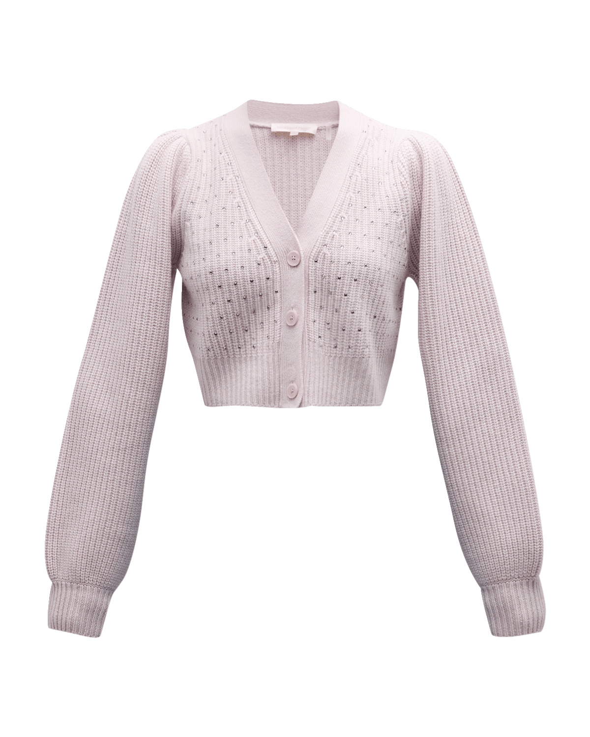 LoveShackFancy Auden Crystal Wool-Blend Crop Cardigan