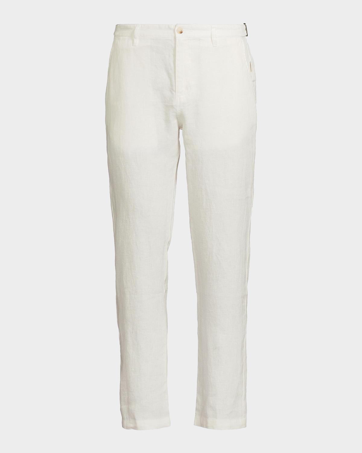 Onia Men's Linen Flat-Front Trousers