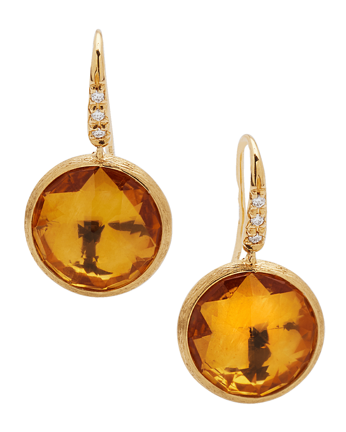 Marco Bicego Jaipur Color Drop Earrings with Diamonds and Citrine