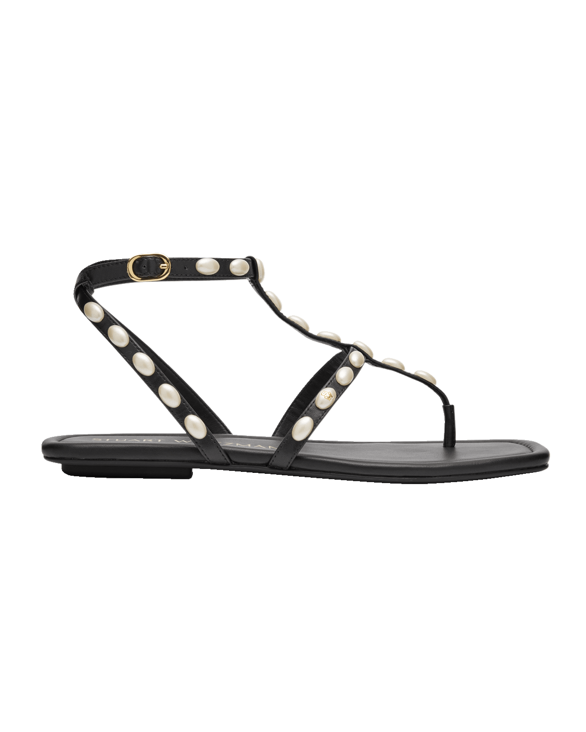 Stuart Weitzman Pearlita Stud T-Strap Sandals