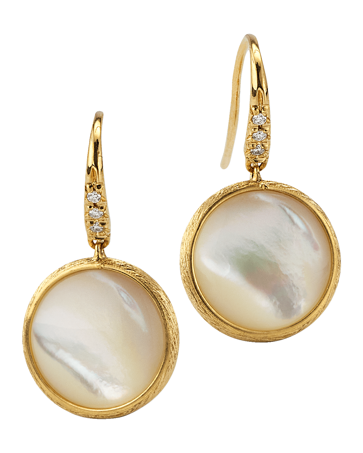 Marco Bicego Jaipur Color Drop Earrings with Diamonds and Mother-of-Pearl