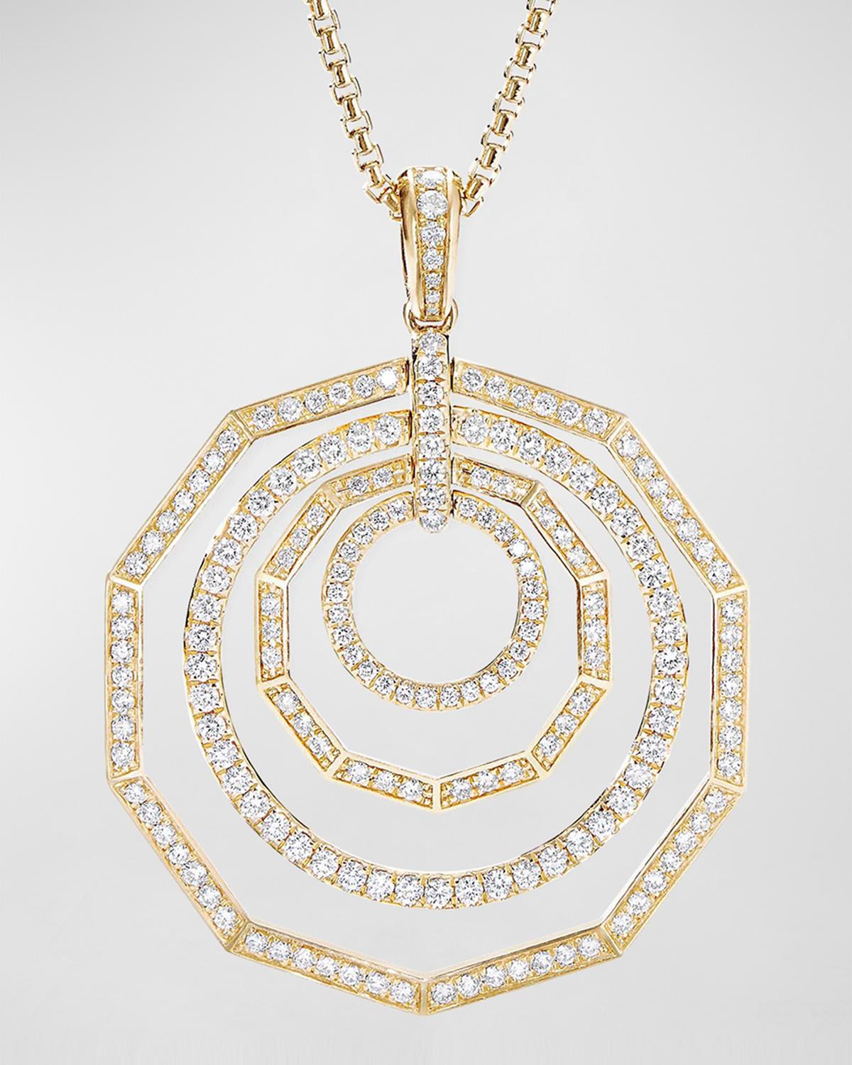 Stax Pendant Necklace with Diamonds in 18K Gold, 32"L
