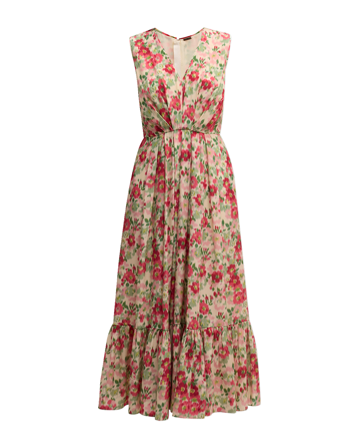 Adam Lippes Marina Crepe De Chine Floral Print Midi Dress