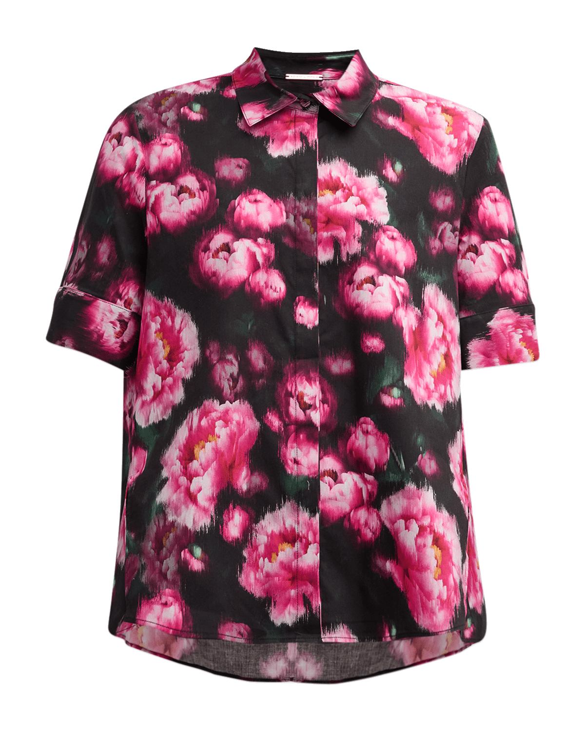 Adam Lippes Floral-Printed Poplin Trapeze Shirt
