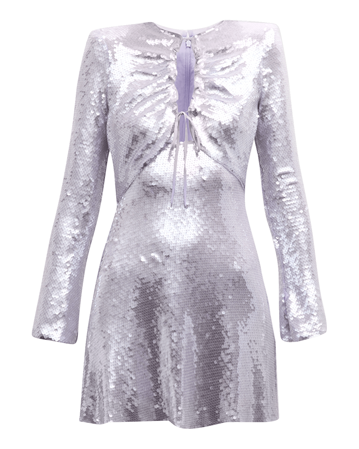 Self-Portrait Lilac Sequin Keyhole Mini Dress
