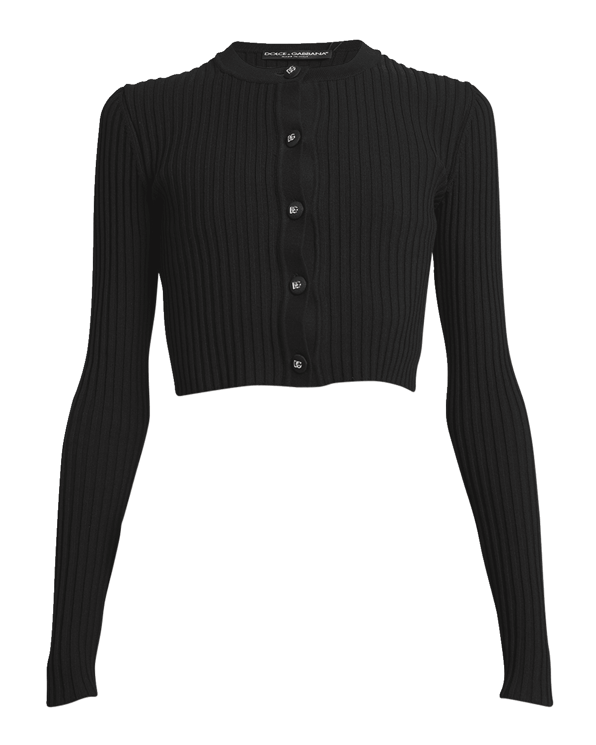 Dolce&Gabbana Ribbed Crop Button-Front Cardigan