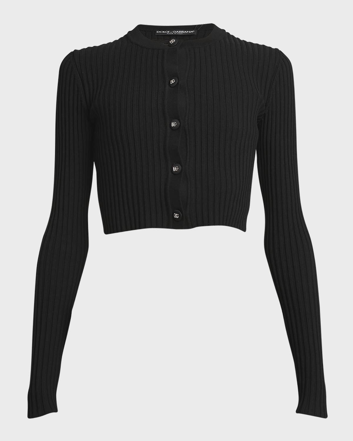 Dolce&Gabbana Ribbed Crop Button-Front Cardigan