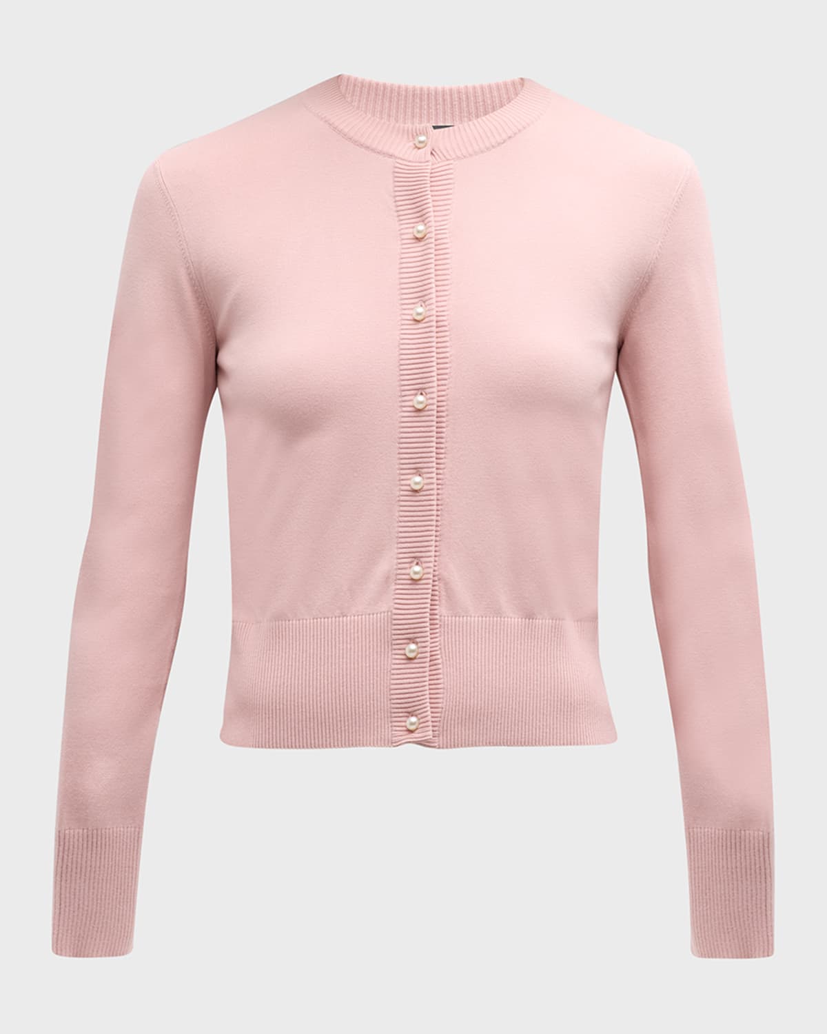Dolce&Gabbana Twinset Knit Pearly-Button Crewneck Cardigan