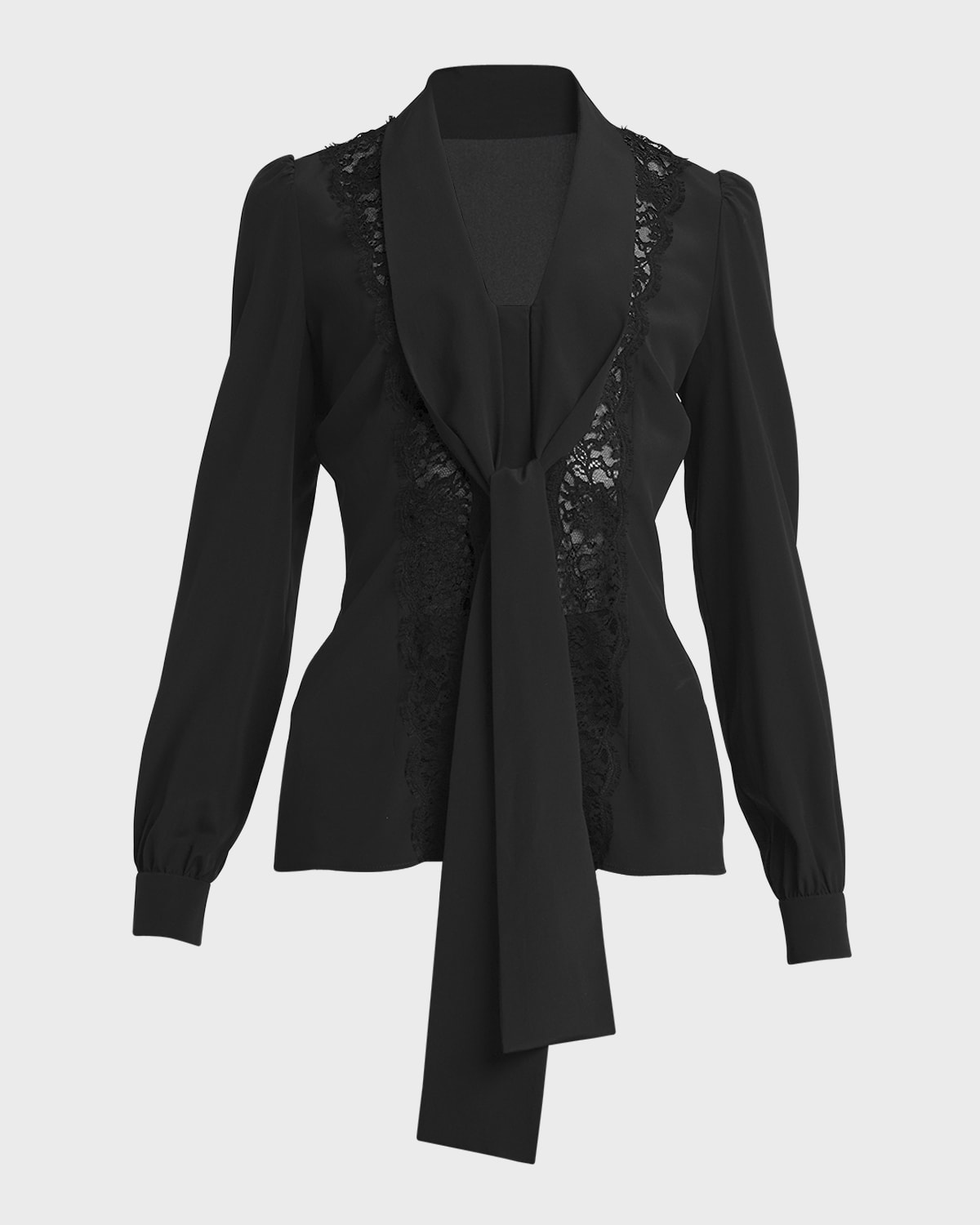 Dolce&Gabbana Tie-Neck Blouse with Lace Inset Detail