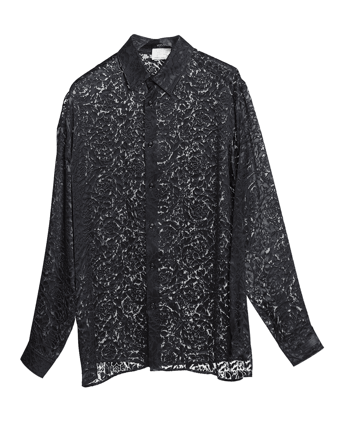 Versace Men's Sheer Barocco Devore Dress Shirt