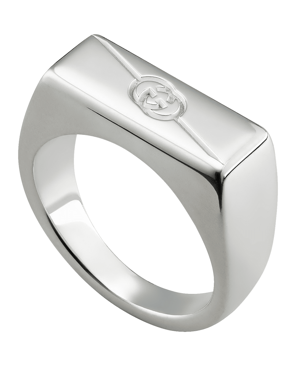 Gucci Men's Gucci Tag Ring Chevalier, 7.5mm Silver