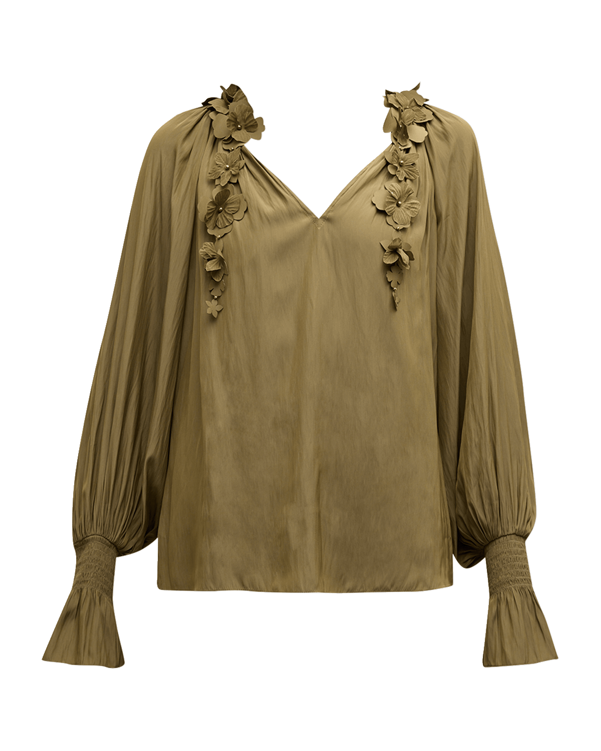 Ramy Brook Emelia Floral Applique Blouse