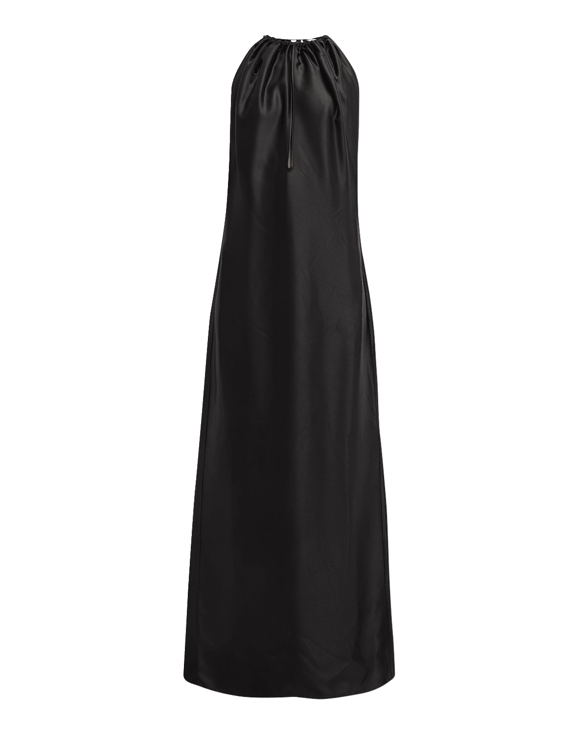 Bottega Veneta Gathered Sleeveless Fluid Satin Twill Gown