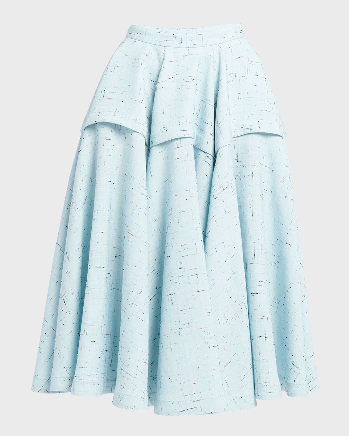 Bottega Veneta Tiered Midi Circle Skirt