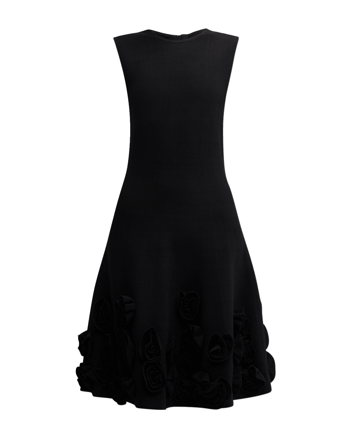 Lela Rose Penelope Midi Dress with Floral Applique Detail