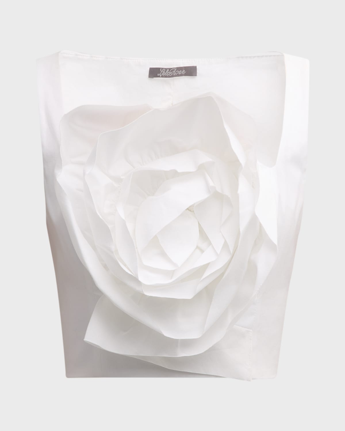 Lela Rose Oversize Rose Detail Crop Top